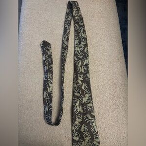 Brown Tie with Dice Pattern